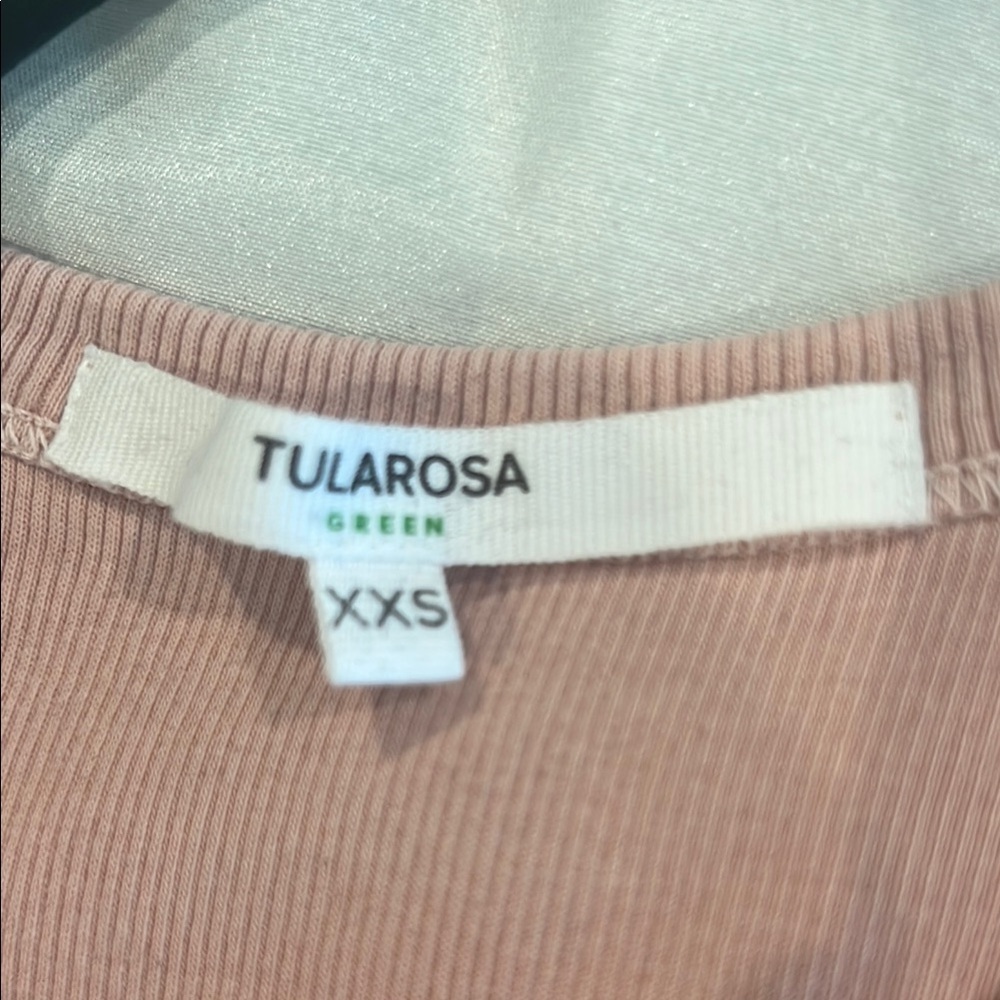 Tularosa Pink Ribbed Fitted Tank Top - Picture 2 of 6